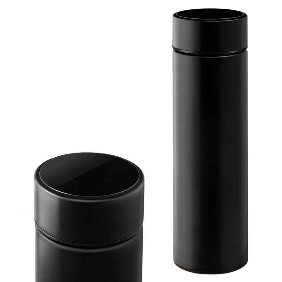 Auslaufsichere Thermosflasche mit Gravur oder Permanent Print Schwarz 400 ml